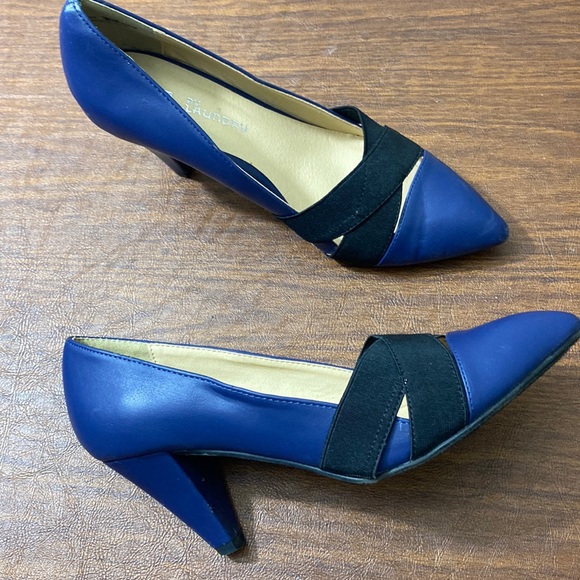 NWOT by CLaundry black and blue heels - Picture 1 of 6
